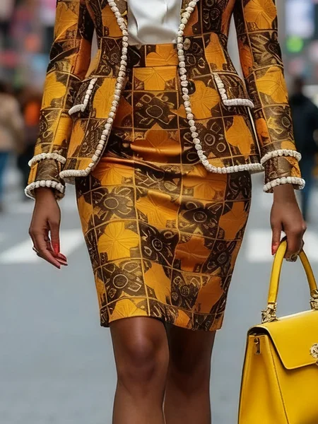 

Urban Printing Abstract Geometry Mini Skirt, As picture, Skirts