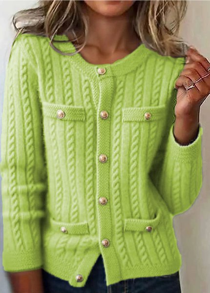 

Regular Fit Cotton Casual Cardigan, Green, Sweaters & Cardigans