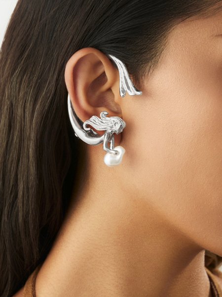 

Elegant Plain Ear Cuff, Silver, Earrings