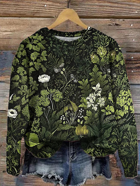 

Women Floral Crew Neck Printing Casual Spring/Fall Long Sleeve Sweatshirt, Green, Sweatshirts & Hoodies