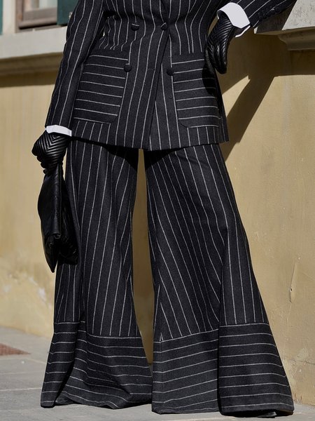 Urban Striped Fashion  Wide Leg Pants