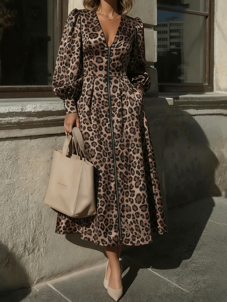 

Urban Leopard V Neck Maxi Dress, Maxi Dresses
