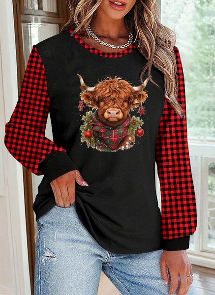 

Casual Crew Neck Color Block Sweatshirt, Black, Hoodies & Sweatshirts