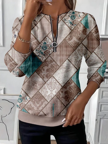 

Women Floral Crew Neck Printing Casual Spring/Fall Long Sleeve Sweatshirt, Oatmeal, Sweatshirts & Hoodies