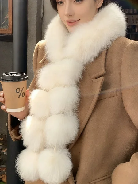 

Light luxury shawl plush scarf, Apricot, Scarves