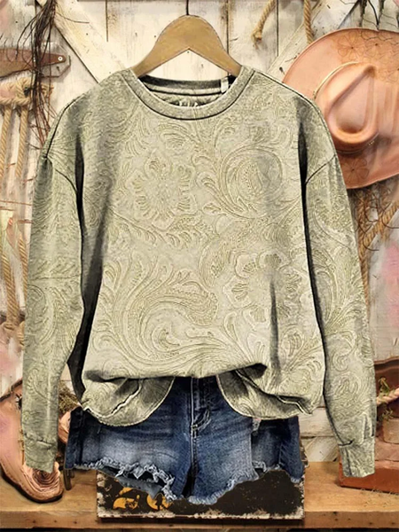 

Women Floral Crew Neck Printing Casual Spring/Fall Long Sleeve Sweatshirt, Apricot, Sweatshirts & Hoodies