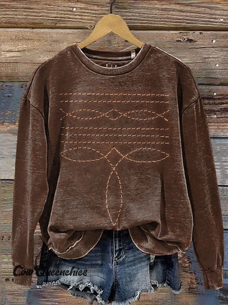 

Women Abstract Crew Neck Printing Casual Spring/Fall Long Sleeve Sweatshirt, Brown, Sweatshirts & Hoodies