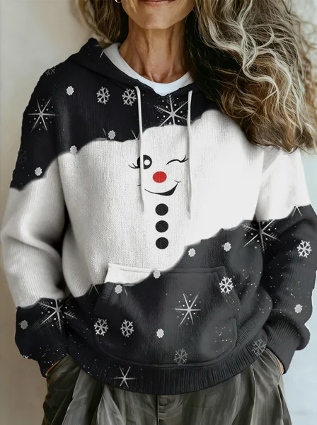 

Women Christmas Long Sleeve Comfy Vintage Sweater, Black, Hoodies & Sweatshirts