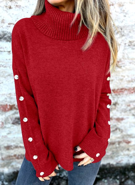 

Regular Fit Casual Plain Sweater, Wine red, Sweaters & Cardigans
