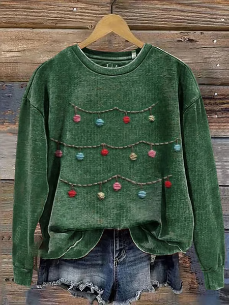 

Women Christmas Crew Neck Printing Casual Spring/Fall Long Sleeve Sweatshirt, Green, Sweatshirts & Hoodies