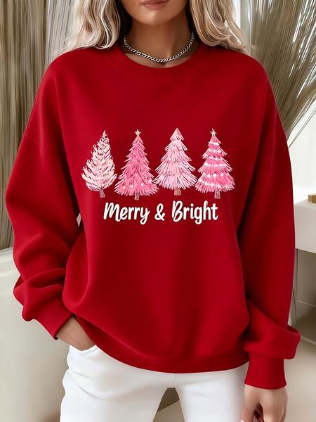 

Women Christmas Crew Neck Printing Casual Spring/Fall Long Sleeve Sweatshirt, Red, Sweatshirts & Hoodies