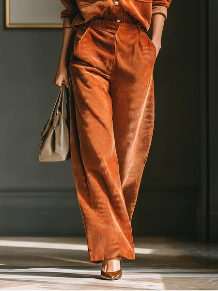 

Urban Plain Zipper Straight Pants, Orange, Pants