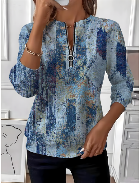 

Vintage Crew Neck Geometric Sweatshirt, Blue, Hoodies & Sweatshirts