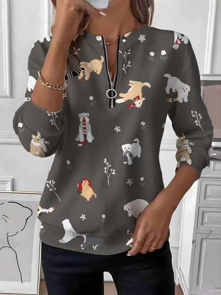 

Vintage Crew Neck Animal Sweatshirt, Color3, Sweaters