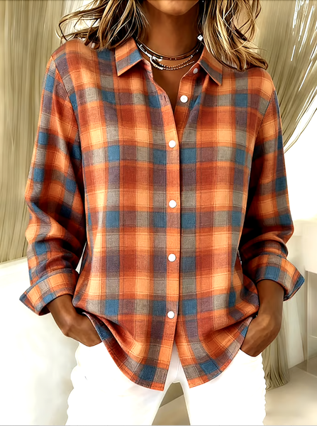 

Regular Fit Casual Cotton Shirt, Orange red, Blouses & Shirts