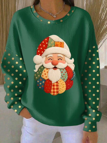 

Women Santa Claus Crew Neck Printing Casual Spring/Fall Long Sleeve Sweatshirt, Green, Sweatshirts & Hoodies