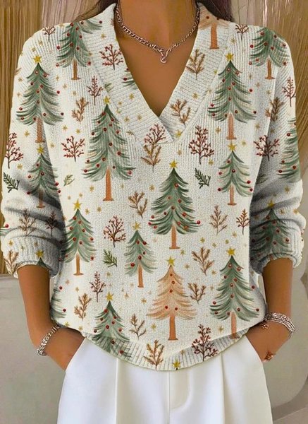 

Women Christmas Long Sleeve Comfy Vintage Sweater, Color3, Sweaters