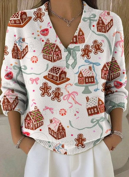 

Women Christmas Long Sleeve Comfy Vintage Sweater, Color1, Sweaters