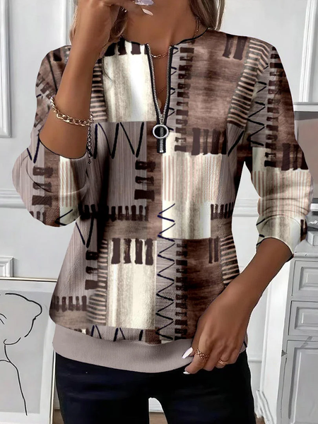 

Women Abstract Crew Neck Printing Casual Spring/Fall Long Sleeve Sweatshirt, As picture, Sweatshirts & Hoodies