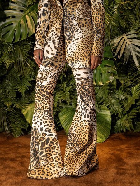 Urban Leopard Printing Flare Pants