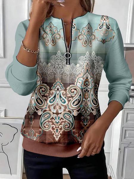 

Women Floral Crew Neck Printing Casual Spring/Fall Long Sleeve Sweatshirt, As picture, Sweatshirts & Hoodies