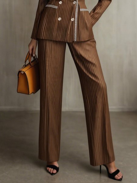 Urban Striped Fashion  Straight Pants