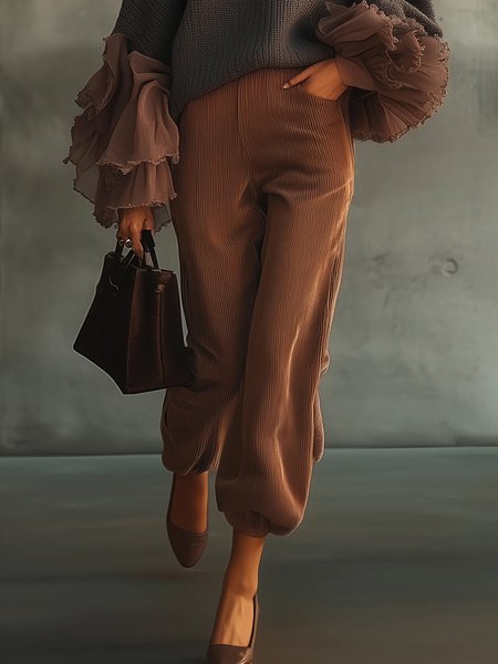 Casual Plain Bloomers Pants