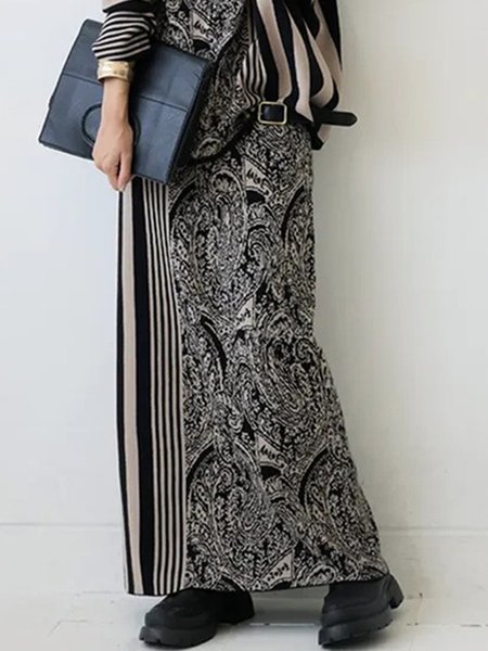 

Urban Printing Paisley Maxi Skirt, As picture, Skirts