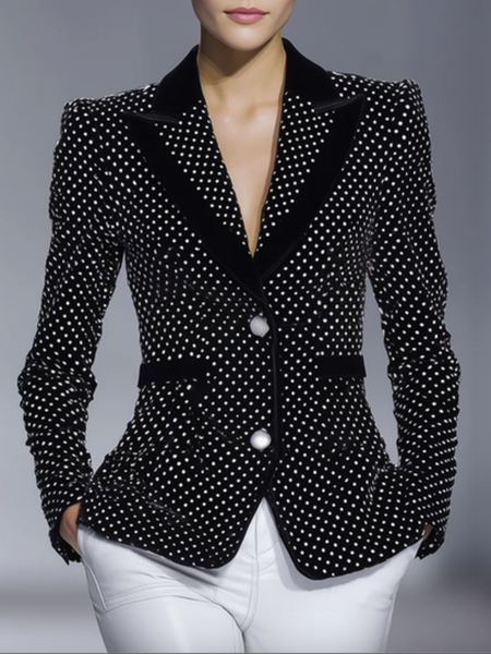 

Urban Plain Lapel Collar Blazer, Black, Blazers