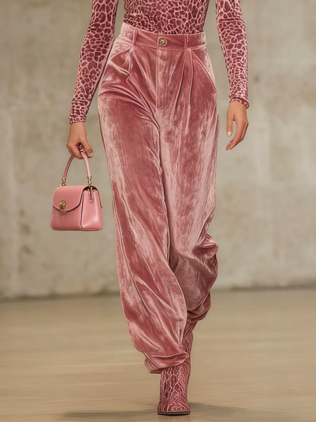 

Urban Plain Straight Pants, Pink, Pants