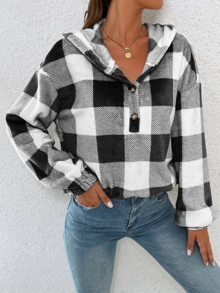 

Women Geometric Hoodie Printing Vintage Spring/Fall Long Sleeve Sweatshirt, Black, Sweatshirts & Hoodies
