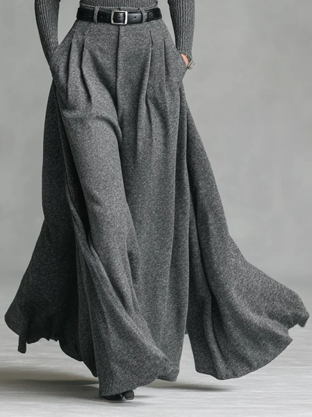 Urban Zipper Plain Maxi Skirt With Belt