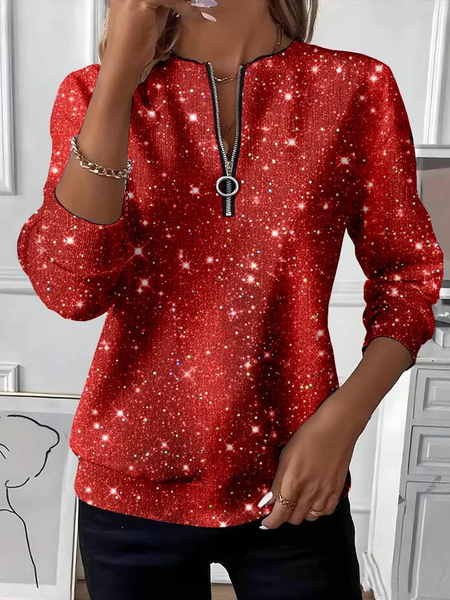 

Women Christmas Crew Neck Printing Casual Spring/Fall Long Sleeve Sweatshirt, Red, Sweatshirts & Hoodies