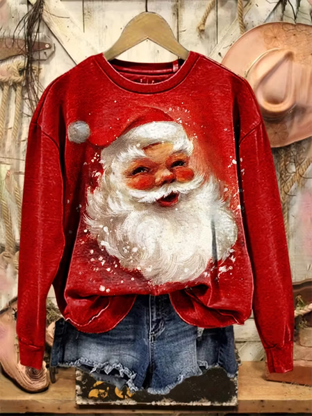 

Women Santa Claus Crew Neck Printing Casual Spring/Fall Long Sleeve Sweatshirt, Red, Sweatshirts & Hoodies