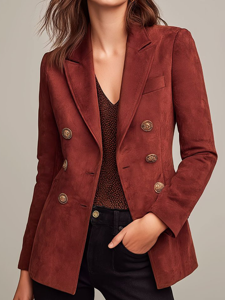 

Urban Plain Lapel Collar Faux Leather Coat, Wine red, Jackets