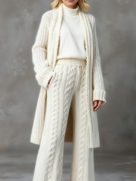 

Casual Plain V Neck Sweater Cardigan, Off white, Cardigans