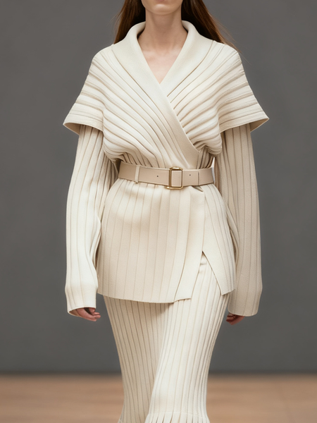 

Urban Plain V Neck Sweater Cardigan No Belt, Off white, Cardigans