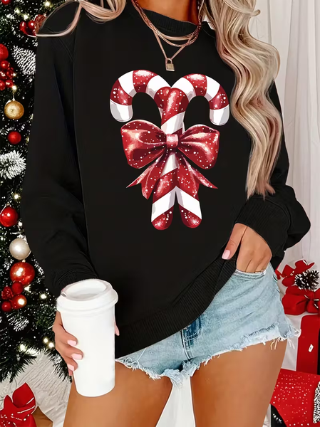

Casual Crew Neck Christmas Sweatshirt Printing, Black, Hoodies & Sweatshirts