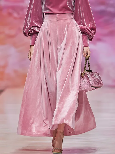 

Urban Zipper Plain Midi Skirt, Pink, Skirts