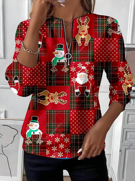 

Casual Crew Neck Christmas Sweatshirt Printing, Red, Hoodies & Sweatshirts