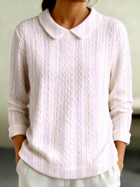 

Women Cotton Geometric Long Sleeve Comfy Casual Sweater, Lavender, Sweaters