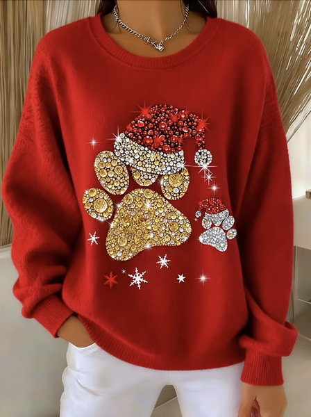 

Casual Crew Neck Animal Sweatshirt, Red, Hoodies & Sweatshirts