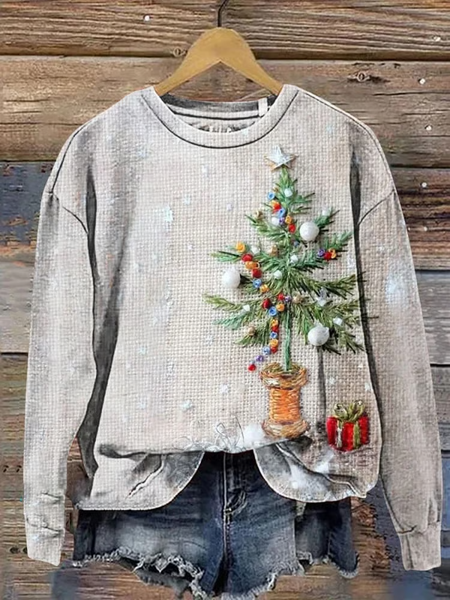 

Women Christmas Crew Neck Printing Casual Spring/Fall Long Sleeve Sweatshirt, Light gray, Sweatshirts & Hoodies