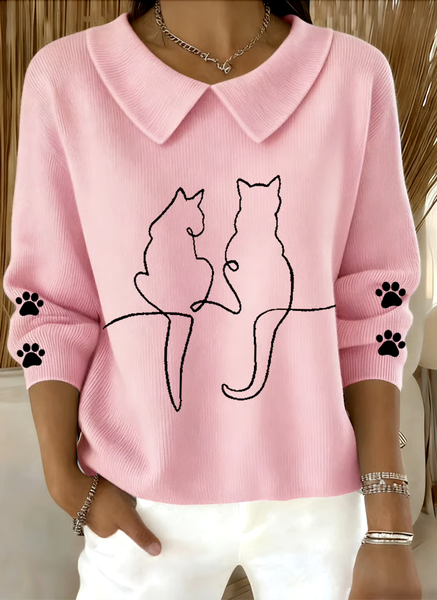 

Women Cotton Animal Long Sleeve Comfy Casual Sweater, Pink, Sweaters
