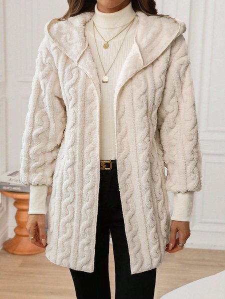 

Hoodie Regular Fit Cotton Casual Jacket, Apricot, Outerwear