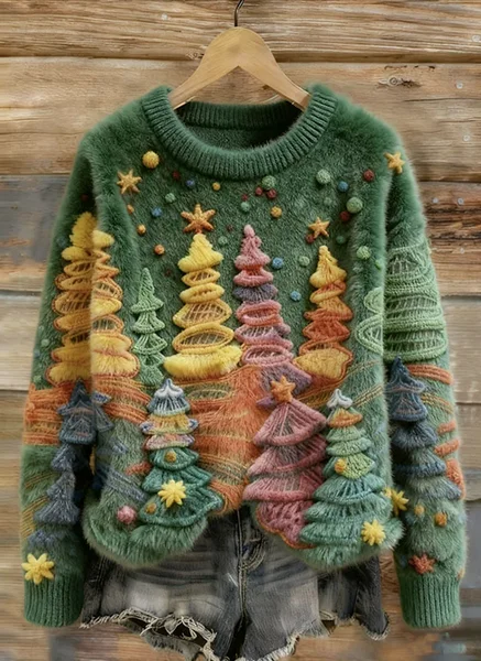 

Casual Crew Neck Plants Sweatshirt, Green, Hoodies & Sweatshirts