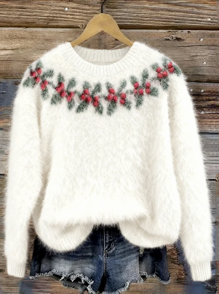 

Casual Crew Neck Plants Sweatshirt, White, Hoodies & Sweatshirts