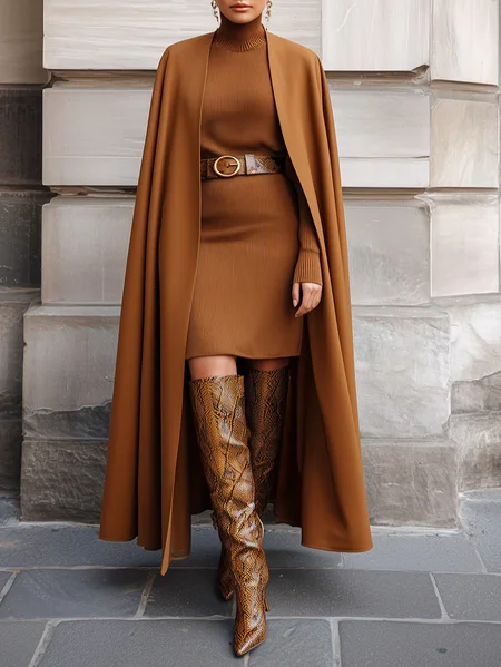 Urban Plain Cross Neck Coat