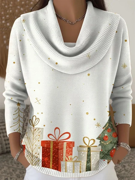 

Women Christmas Long Sleeve Comfy Vintage Sweater, Color2, Sweaters
