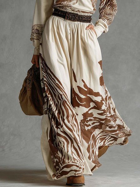 

Urban Printing Abstract Maxi Skirt, Off white, Skirts